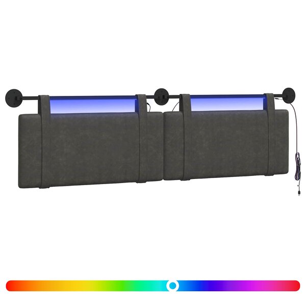 vidaXL Tête de lit suspendue Noir PU antique