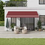 vidaXL Auvent manuel rétractable bordeaux 500x300 cm