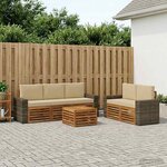 vidaXL Ensembles de canapés avec coussin 6 Pièces Bois d'Acacia Massif