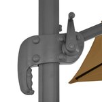 vidaXL Parasol de jardin en porte-à-faux et poteau en aluminium taupe