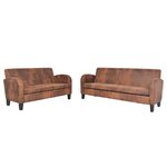 vidaXL Ensemble de canapés 2 Pièces Daim synthétique Marron