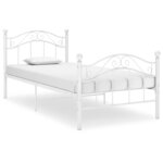 vidaXL Cadre de lit sans matelas blanc métal 100x200 cm