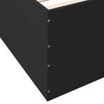 vidaXL Cadre de lit noir 100x200 cm bois d'ingénierie