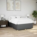 vidaXL Cadre de lit sans matelas gris foncé 140x200 cm tissu