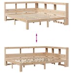 vidaXL Lit bibliothèque sans matelas 150x200 cm bois massif de pin