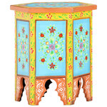 vidaXL Table d'appoint peinte à la main multicolore 38x33x42 cm