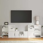 vidaXL Meubles TV 5 Pièces avec rangement ODDA blanc bois de pin massif