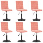 vidaXL Chaises pivotantes à manger lot de 6 rose velours