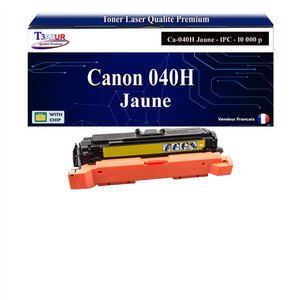 T3AZUR -Toner compatible avec Canon 040H (0455C001/0454C001) pour Canon LBP-710Cx  LBP-712Cdn  LBP-712Cx- Jaune