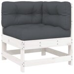 vidaXL Salon de jardin 6 Pièces avec coussins blanc bois massif