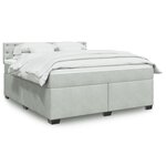 vidaXL Sommier à lattes de lit et matelas Gris clair 180x200cm Velours