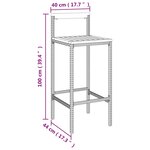 vidaXL Ensemble de bar jardin 9 Pièces noir poly rotin/bois massif acacia