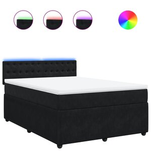 vidaXL Sommier à lattes de lit et matelas Noir 160x200 cm Velours