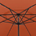 vidaXL Parasol de jardin avec lumières LED et mât en métal terre cuite