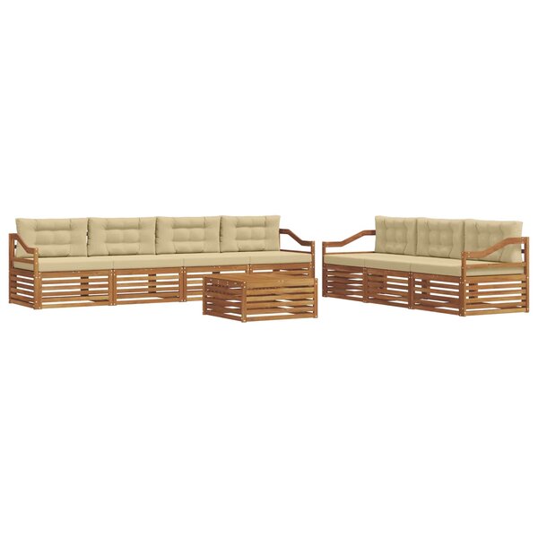 vidaXL Ensemble de canapés d'extérieur 8 Pièces Naturel et Beige