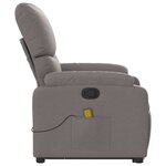 vidaXL Fauteuil inclinable de massage Taupe Tissu