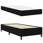 vidaXL Lit à ressorts Noir  Noir 100 x 200 cm Tissu  Bois Engineered