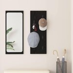 vidaXL Porte-manteau mural Montage mural Chêne noir 30 x 1.5 x 80 cm