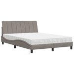 vidaXL Lit avec matelas Hanko taupe 140x200 cm tissu