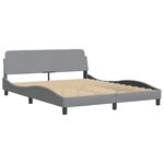 vidaXL Cadre de lit avec LED sans matelas gris clair 160x200 cm tissu