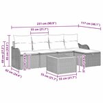 vidaXL Ensemble de canapé de jardin 6 pièces avec coussins beige poly rattan