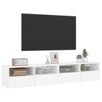 vidaXL Meubles TV muraux 2 Pièces blanc 80x30x30 cm bois d'ingénierie