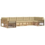 vidaXL Ensemble de canapés d'extérieur 7 Pièces Blanc et Beige