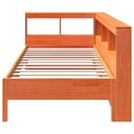 vidaXL Lit bibliothèque sans matelas cire marron 100x200 cm pin massif