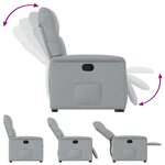 vidaXL Fauteuil inclinable Gris clair Tissu