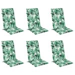 vidaXL Coussins de chaise à dossier haut lot de 6 modèle de feuille