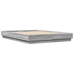 vidaXL Cadre de lit avec LED sans matelas sonoma gris 150x200 cm