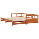 vidaXL Lit de jour sans matelas cire marron 90x200 cm bois pin massif
