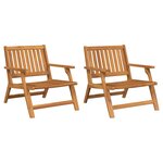vidaXL Ensemble de repas extérieur 2 Pièces Marron Bois d'Acacia Massif
