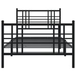 vidaXL Cadre de lit métal sans matelas et pied de lit noir 100x200 cm