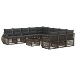 vidaXL Ensemble de canapé de jardin 12 pc Gris et Gris foncé polyrotin