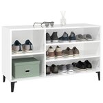 vidaXL Armoire à chaussure Blanc brillant 102x36x60 cm Bois ingénierie
