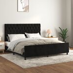 vidaXL Cadre de lit avec tête de lit Noir 160x200 cm Velours