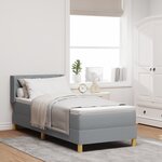 Lit à ressorts vidaXL avec Matelas Gris Clair 80x200 cm Tissu