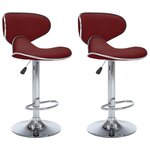 vidaXL Tabourets de bar lot de 2 rouge bordeaux similicuir