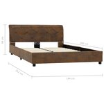 vidaXL Cadre de lit Marron Similicuir daim 140 x 200 cm