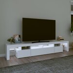 vidaXL Meuble TV avec lumières LED Blanc 230x36 5x40 cm