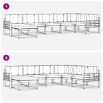 vidaXL Ensemble de canapés d'extérieur 7 pc Blanc et Beige