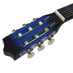 vidaXL Jeu de guitare classique d'enfant et débutant 8Pièces Bleu 3/4 36"