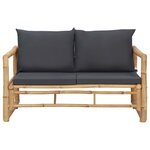 vidaXL Salon de jardin 4 Pièces avec coussins Bambou