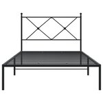 vidaXL Cadre de lit métal sans matelas avec tête de lit noir 100x190cm
