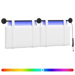 vidaXL Tête de lit suspendue Avec lumière LED Blanc Tissu