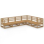 vidaXL Salon de jardin 6 Pièces marron miel bois de pin massif
