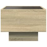 vidaXL Table de chevet avec LED infini chêne sonoma 40x40x30 cm