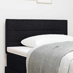 vidaXL Tête de lit Hauteur réglable avec tête de lit Noir 90 cm tissu