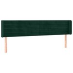 vidaXL Tête de lit avec oreilles Vert foncé 183x16x78/88 cm Velours